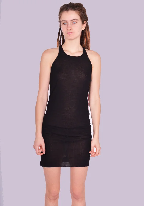 RICK OWENS WOMEN  RP01D2548 RC TANK MINI DRESS BLACK (New season SS24)