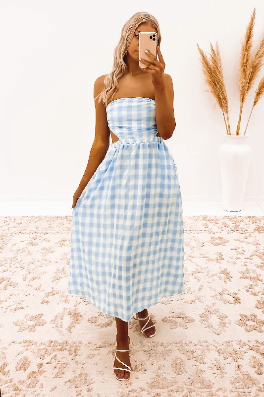 Dixie Maxi Dress Blue Check