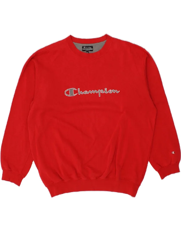 CHAMPION Mens Graphic Sweatshirt Jumper XL Red Cotton