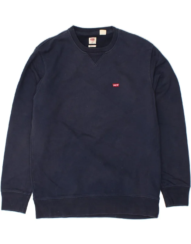 LEVI'S Mens Standard Fit Sweatshirt Jumper Medium Navy Blue Cotton