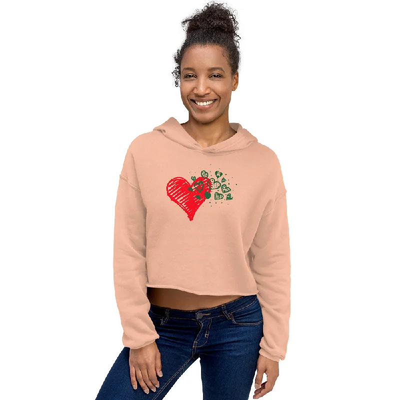 Sweetheart Hearts Women's Cropped Hoodie