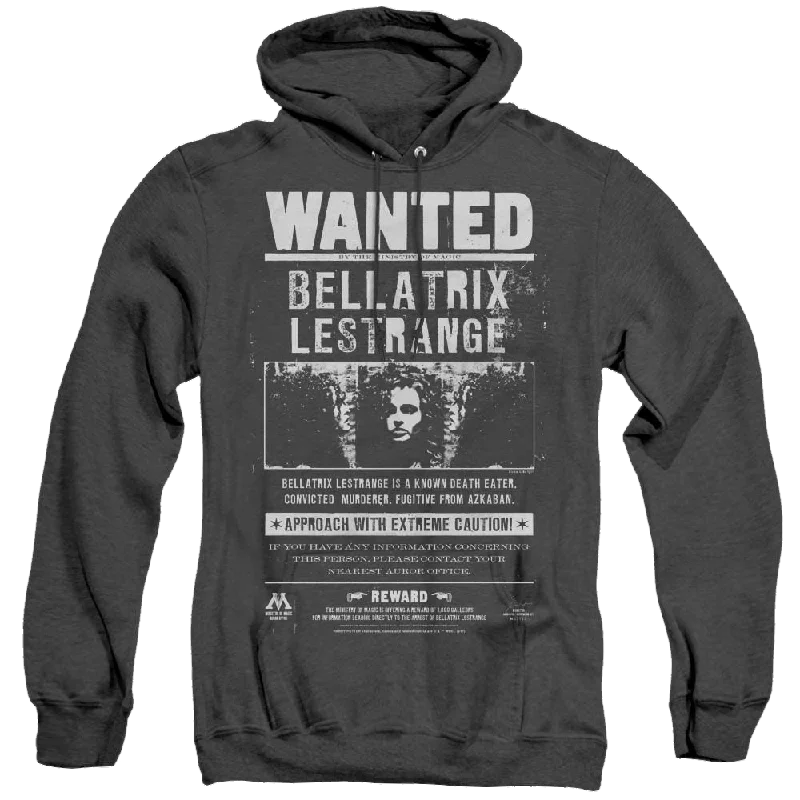 Harry Potter Wanted Bellatrix - Heather Pullover Hoodie Ruffled Neck Pullover