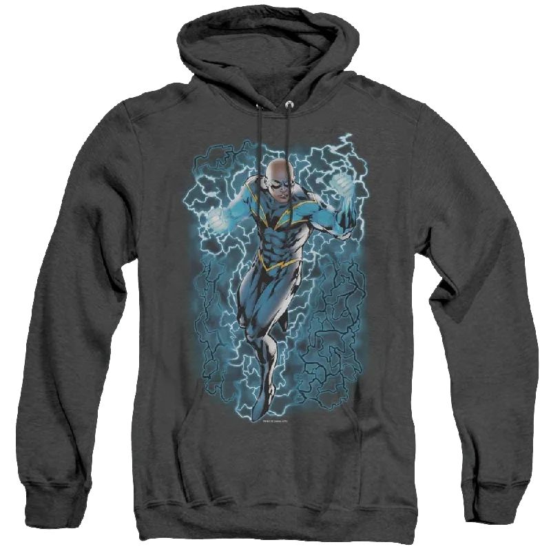 More Dc Characters Black Lightning Bolts - Heather Pullover Hoodie