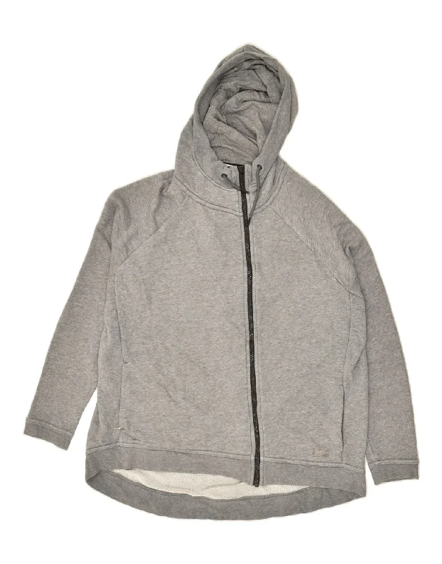 NIKE Mens Zip Hoodie Sweater Medium Grey Cotton