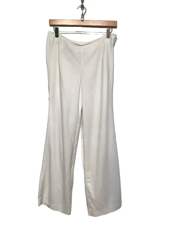 Women’s White Trousers (Size L) Trousers Evening Elegant